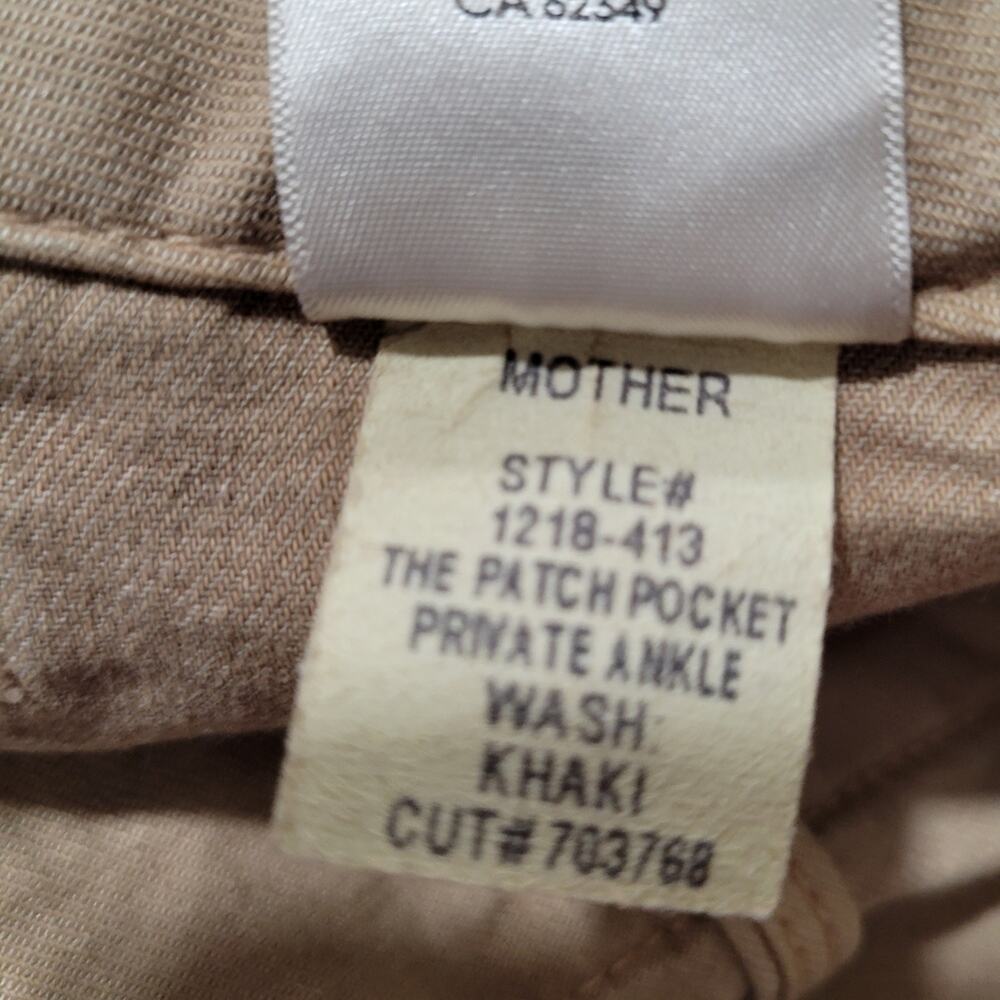 MOTHER The Patch Pocket Private Ankle Jeans Cargo Pants In Khaki Size 27 - Picture 7 of 11